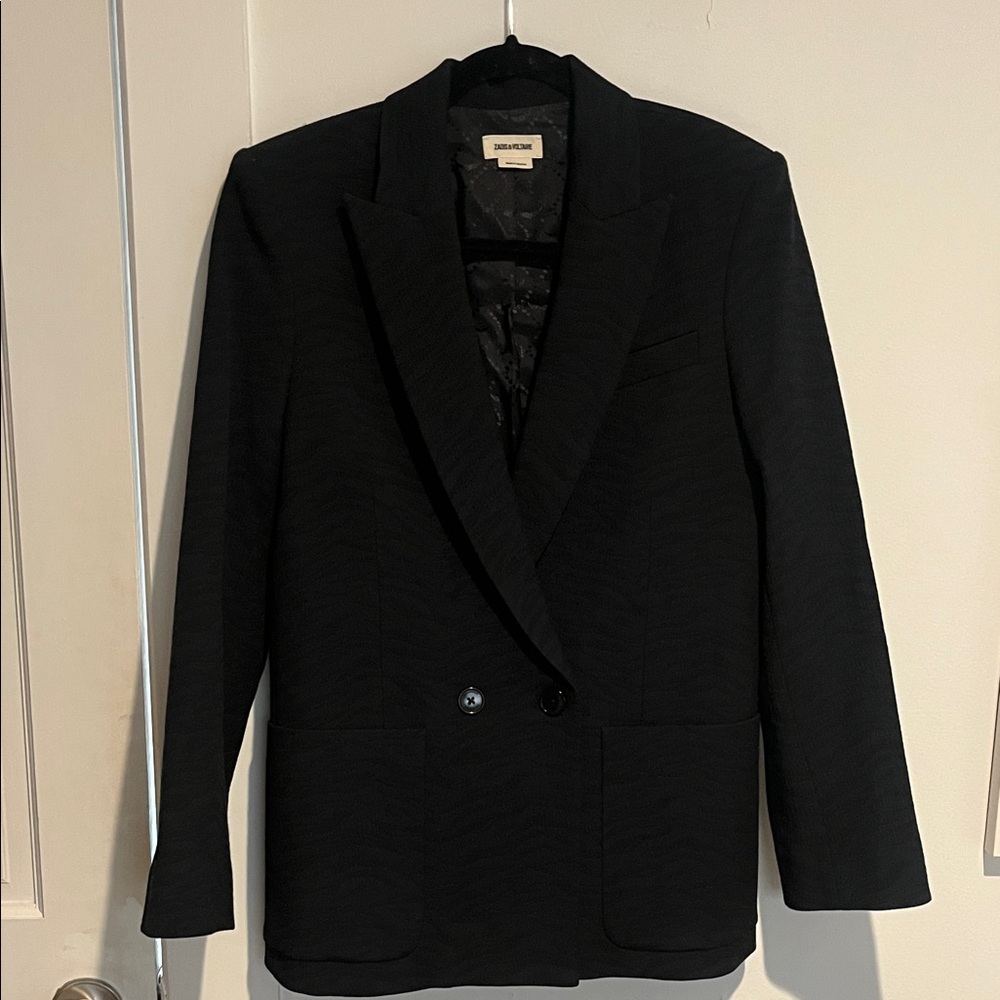Zadig & Voltaire Black and Navy Zebra Blazer